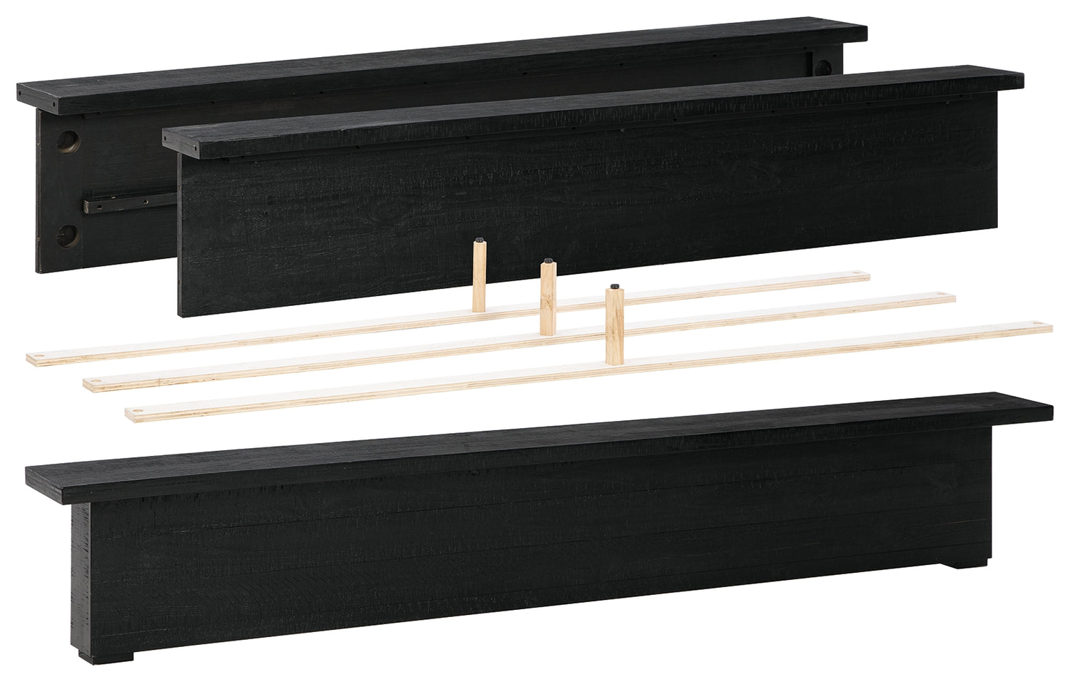 LONDER Black Queen Panel Footboard with Rails - B768-54