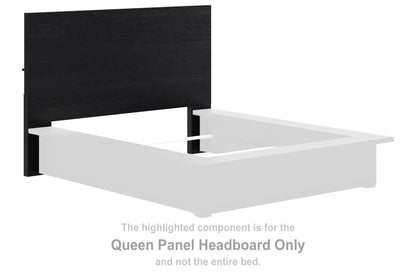 LONDER Black Queen Panel Headboard - B768-57