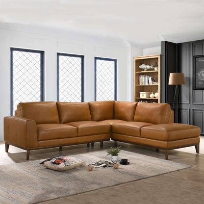 London  Leather Sectional Sofa Right Facing - SEC00401502