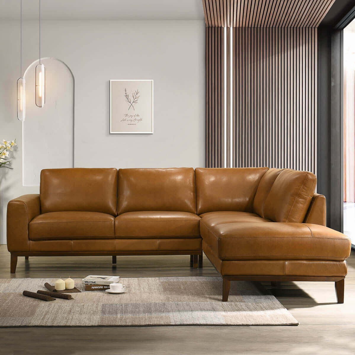 London  Leather Sectional Sofa Right Facing - SEC00401502