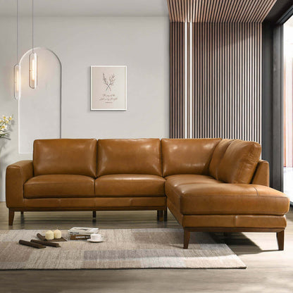 London  Leather Sectional Sofa Right Facing - SEC00401502
