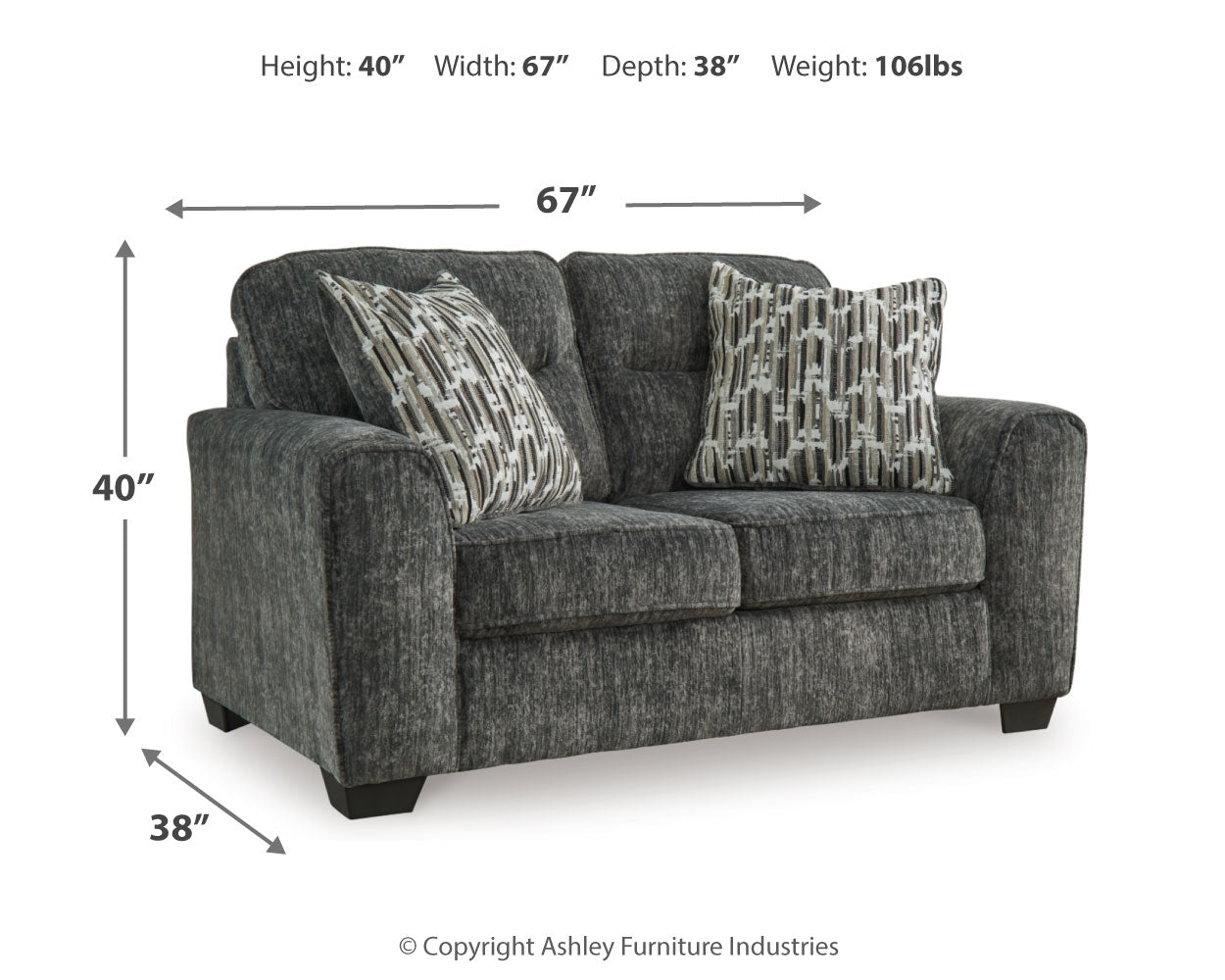 Lonoke  2 Loveseats and Chair - 50504U4
