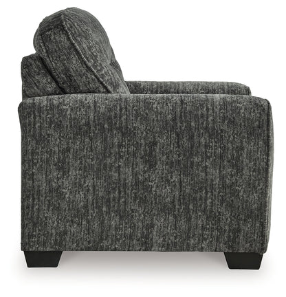 Lonoke Gunmetal Loveseat, Oversized Chair and Ottoman - 50504U10
