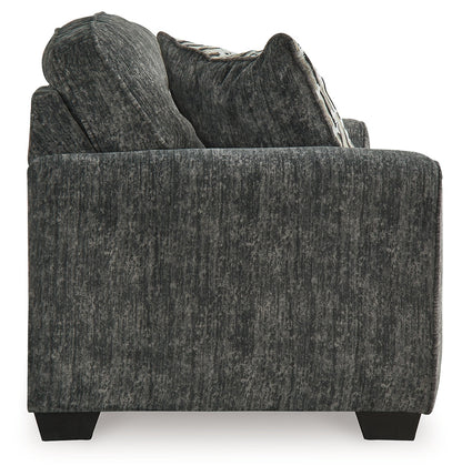 Lonoke Sofa, Loveseat, Chair and Ottoman in Gunmetal - PKG015439