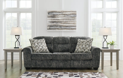 Lonoke Sofa, Loveseat, Chair and Ottoman in Gunmetal - PKG015439