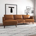 Lore  L-Shaped Genuine Leather Sectional In Tan Left Facing - SEC00401301