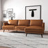 Lore  L-Shaped Genuine Leather Sectional In Tan Right Facing - SEC00401302