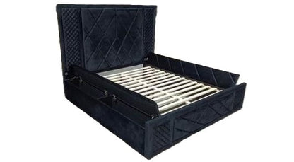 Lorenzo Black Platform Bed (w/ LED LIGHTS) - Queen, King *QUEEN - Lorenzo - Black QUEEN