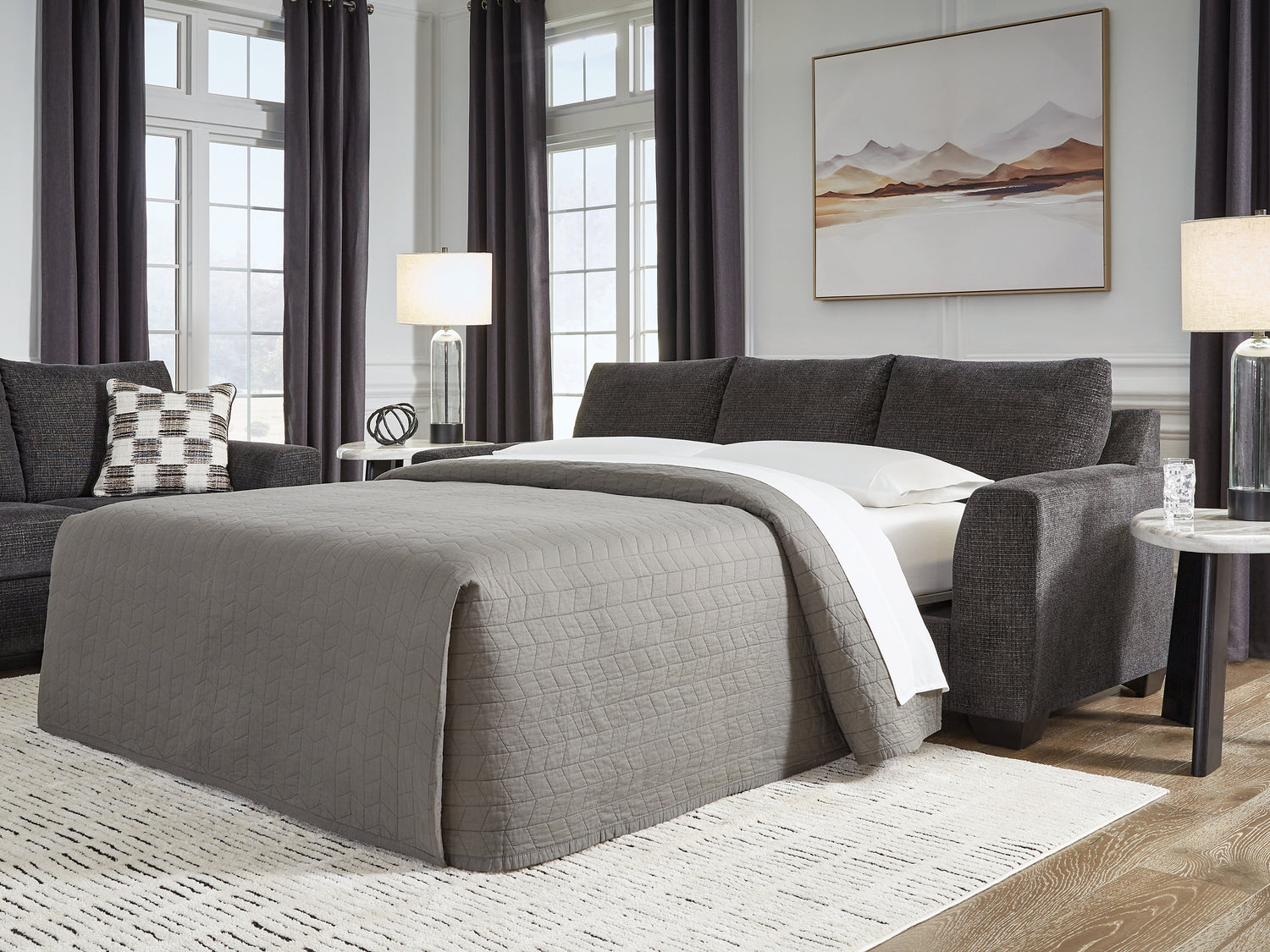 Loreo Ebony Queen Sofa Sleeper - 6310139