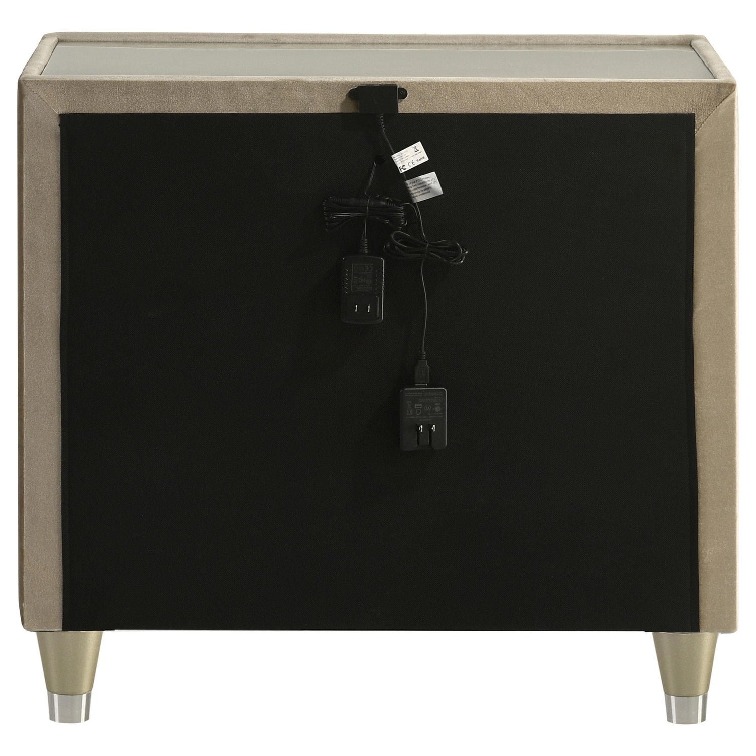 Lorient 2-drawer LED Nightstand with USB Ivory and Camel - 222662