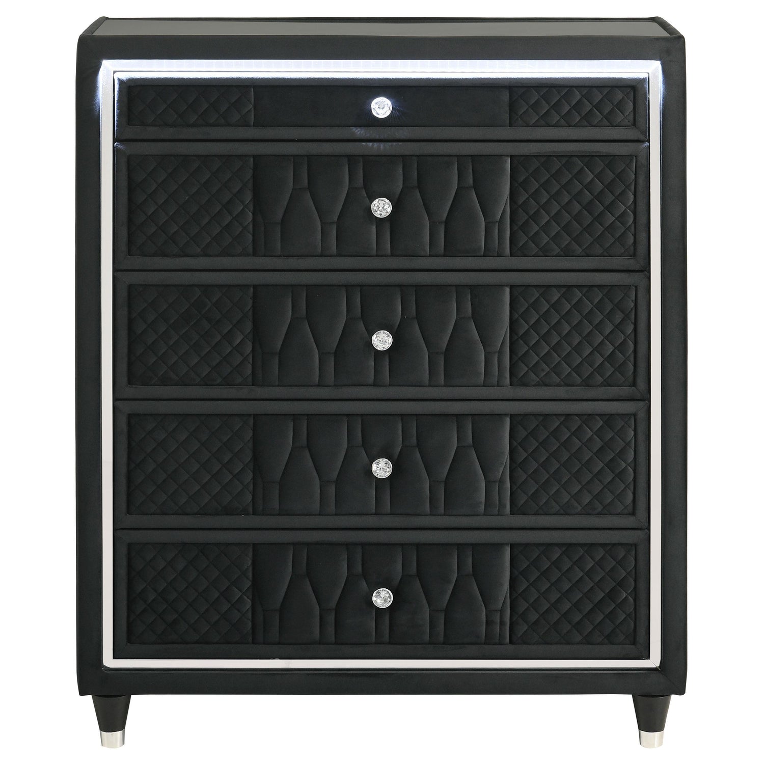 Lorient 5-drawer LED Chest of Drawers Black - 223165