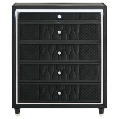 Lorient 5-drawer LED Chest of Drawers Black - 223165
