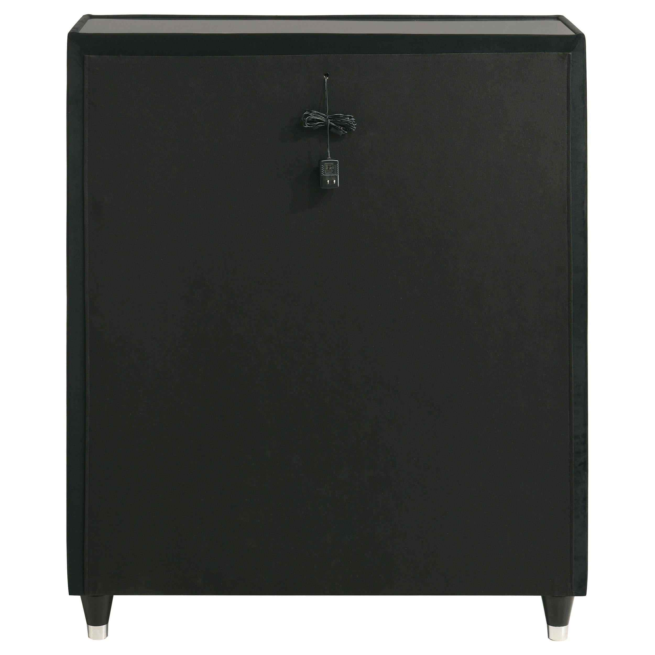 Lorient 5-drawer LED Chest of Drawers Black - 223165