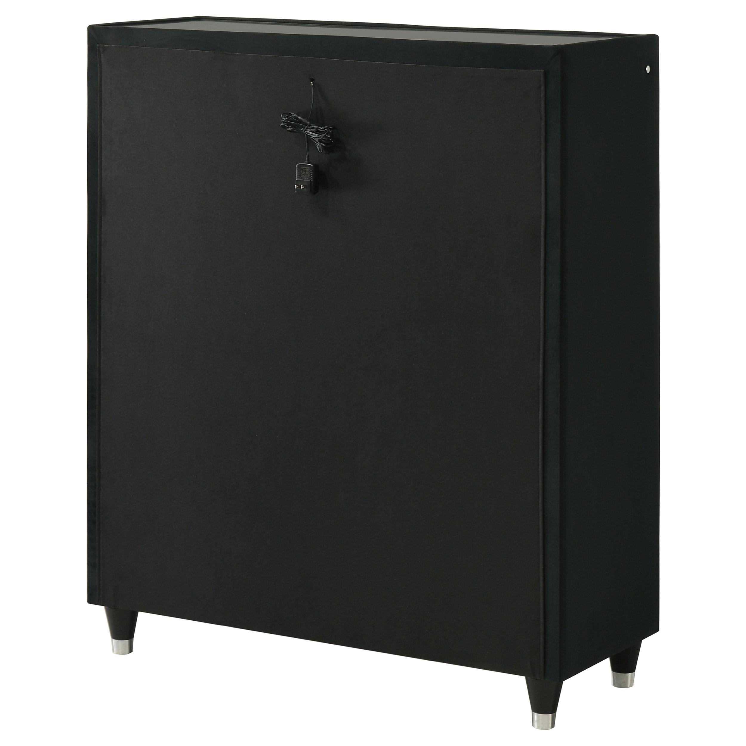 Lorient 5-drawer LED Chest of Drawers Black - 223165
