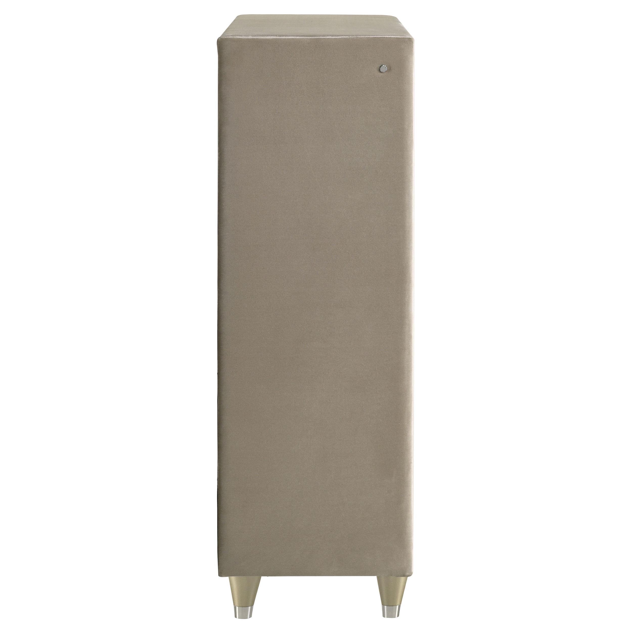 Lorient 5-drawer LED Chest of Drawers Ivory and Camel - 222665