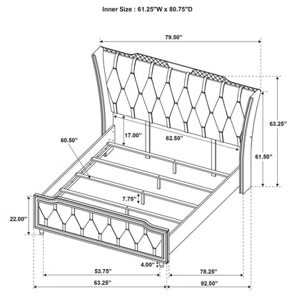 Lorient 5-piece Queen Bedroom Set Black - 223161Q-S5B