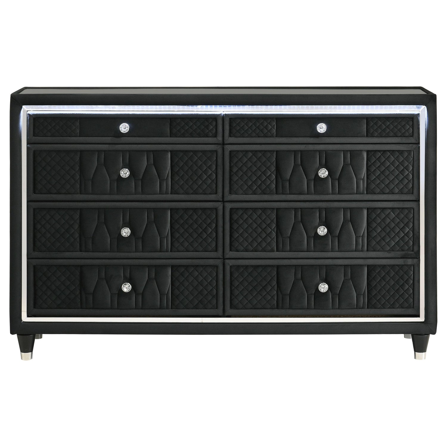 Lorient 8-drawer LED Bedroom Dresser Cabinet Black - 223163