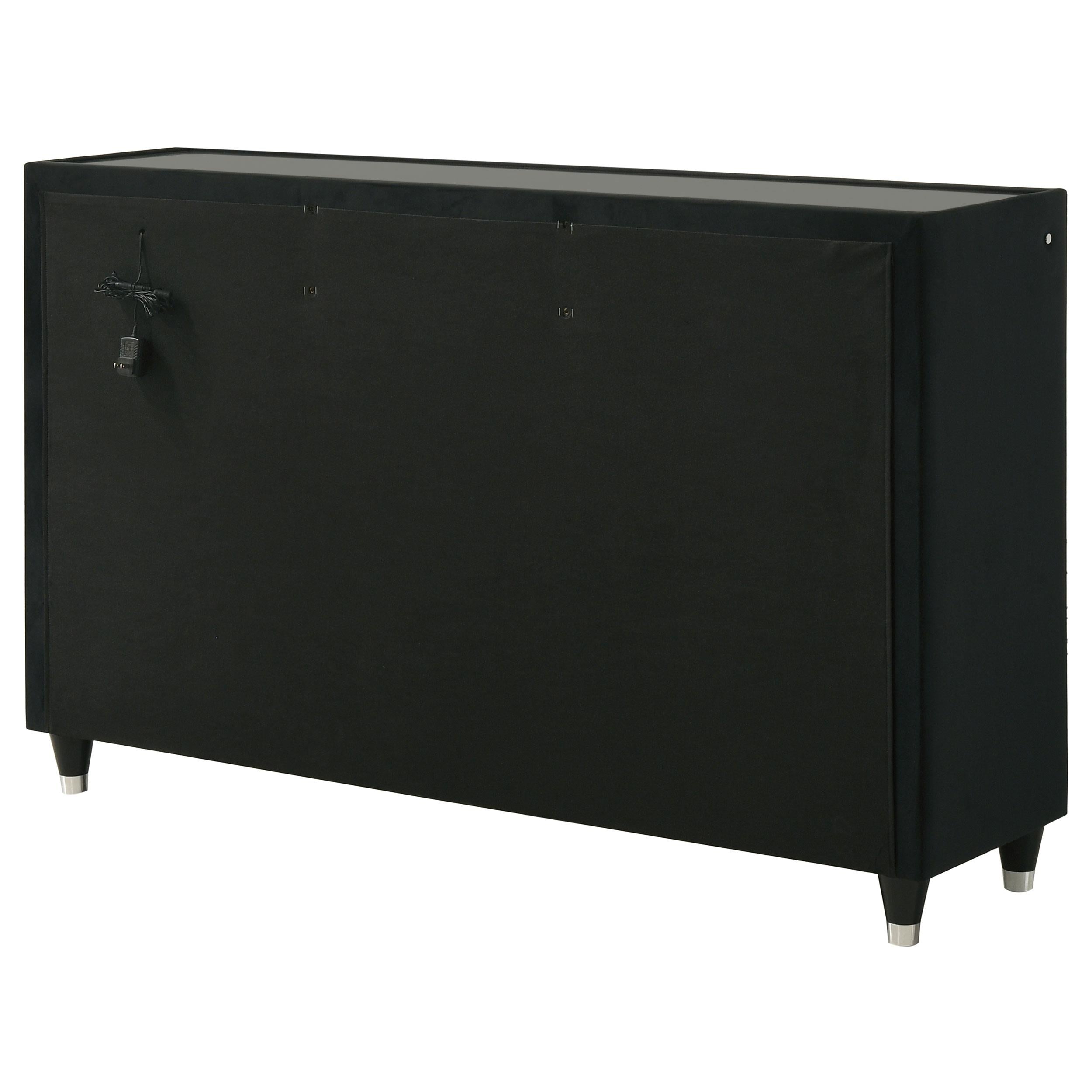 Lorient 8-drawer LED Bedroom Dresser Cabinet Black - 223163