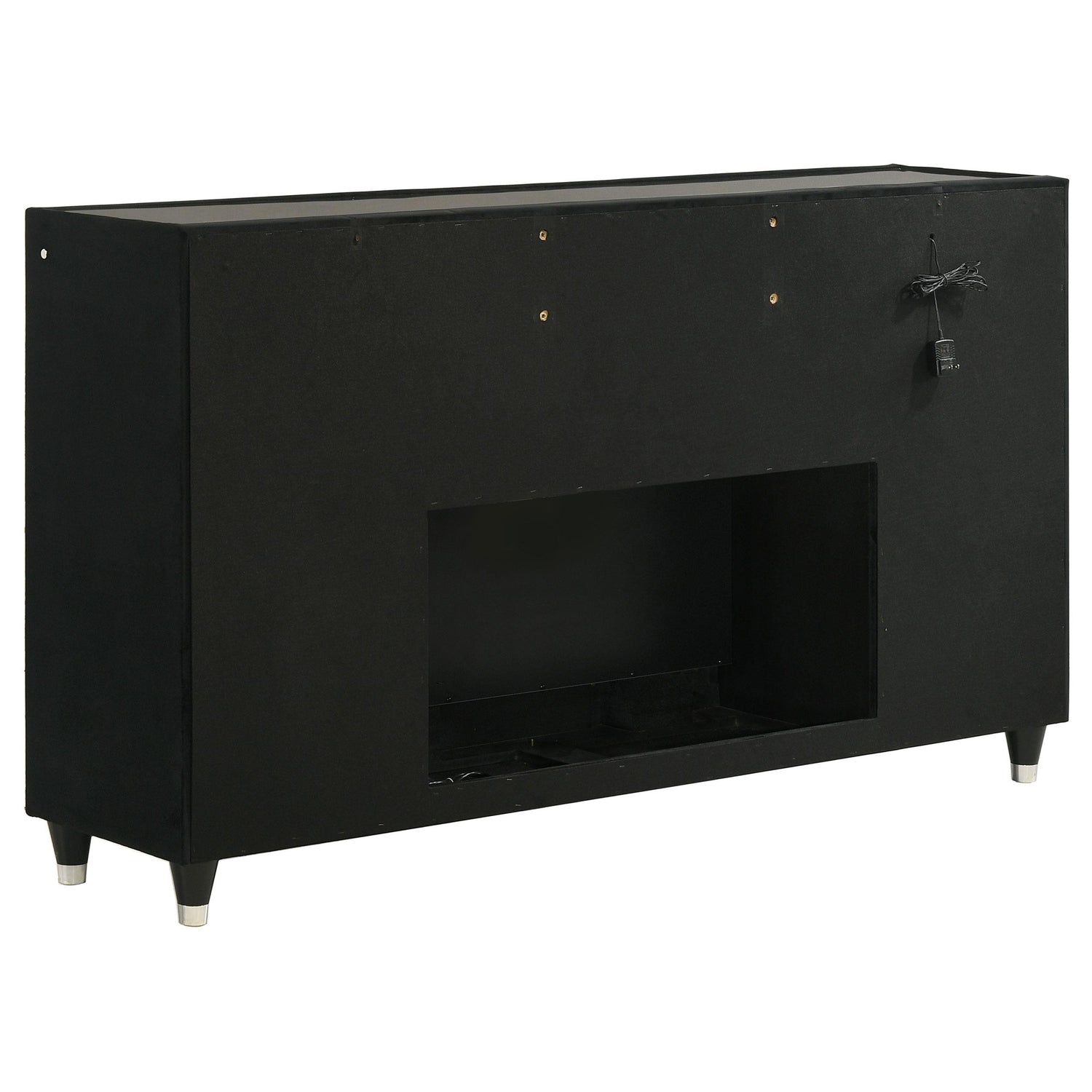 Lorient 8-drawer LED Bedroom Flame Box Dresser Black - 223163FB