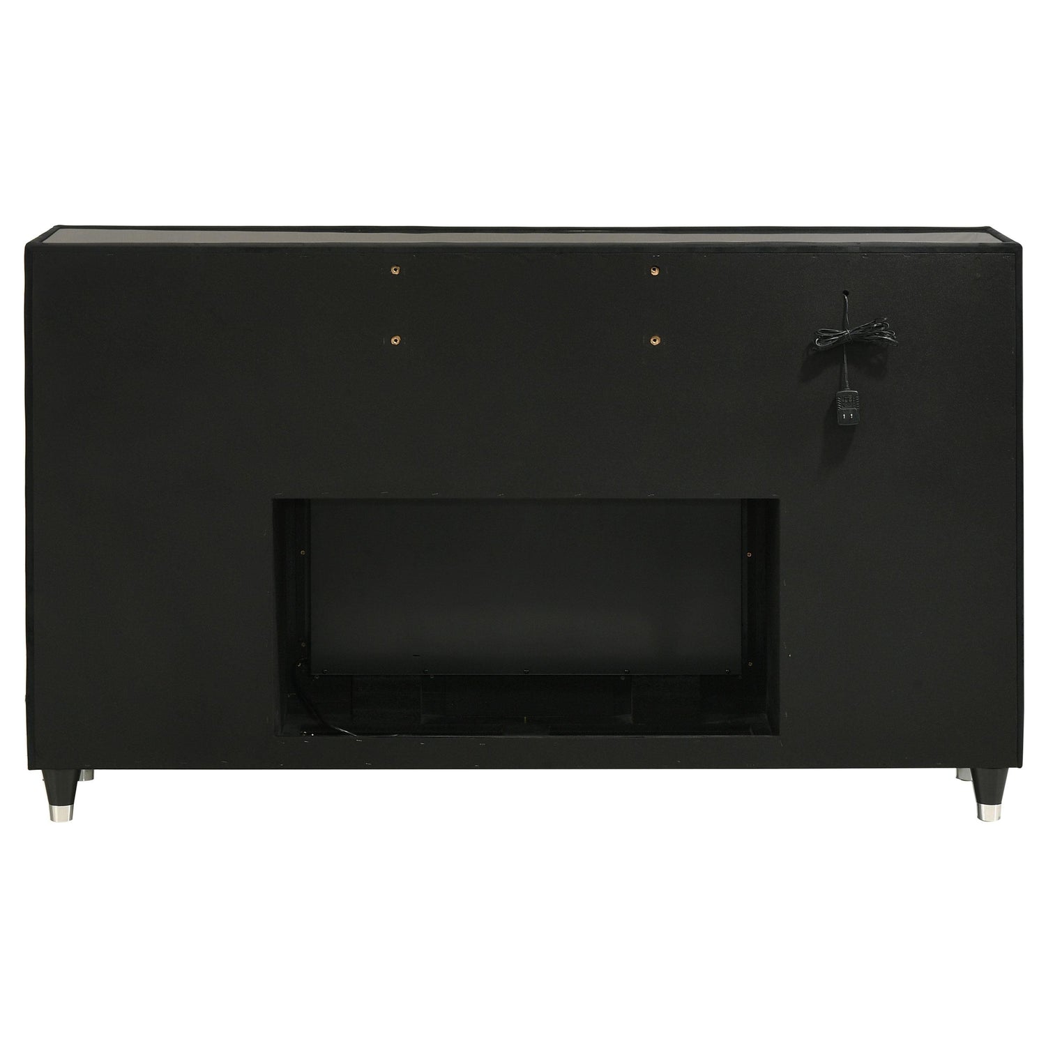 Lorient 8-drawer LED Bedroom Flame Box Dresser Black - 223163FB