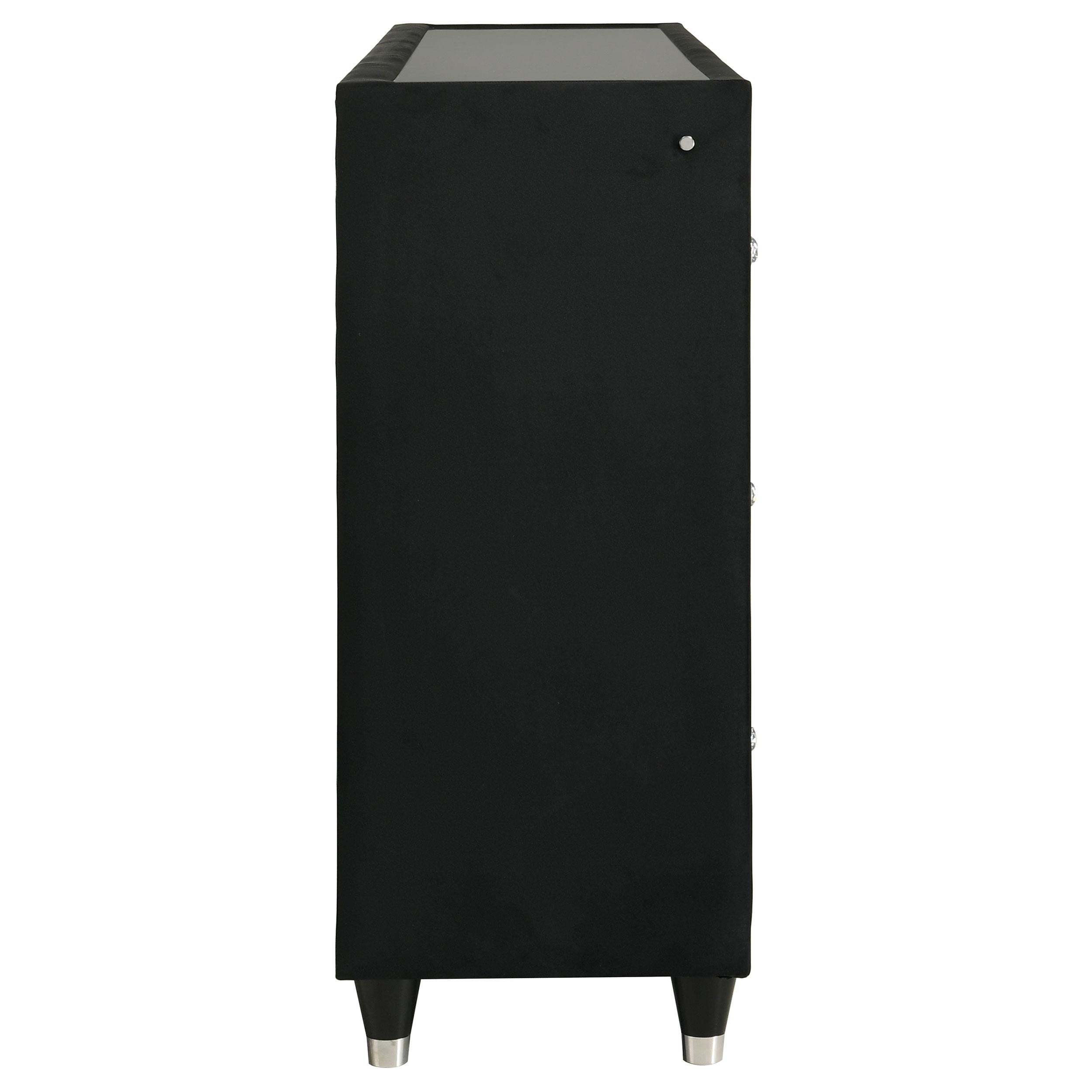 Lorient 8-drawer LED Bedroom Flame Box Dresser Black - 223163FB
