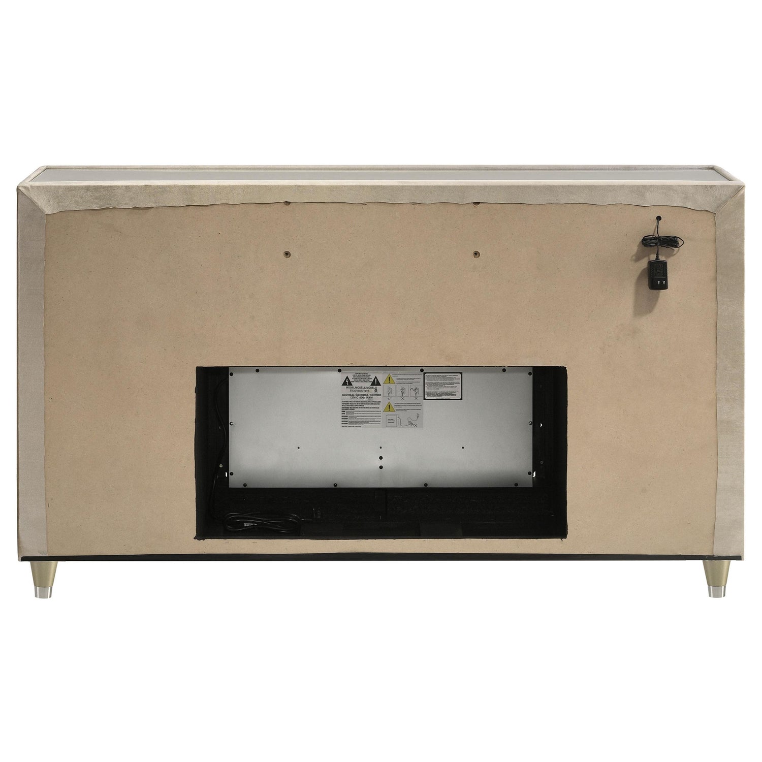 Lorient 8-drawer LED Bedroom Flame Box Dresser Ivory Camel - 222663FB