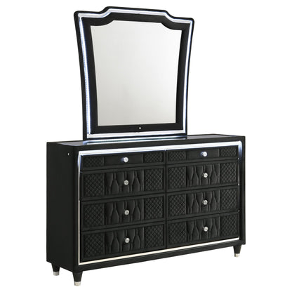 Lorient 8-drawer LED Dresser with Mirror Black - 223163M