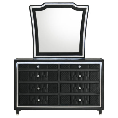 Lorient 8-drawer LED Dresser with Mirror Black - 223163M