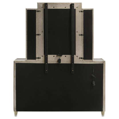 Lorient 8-drawer LED Dresser with Mirror Ivory and Camel - 222663M
