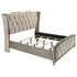Lorient Eastern King LED Upholstered Bed Ivory and Camel - 222661KE