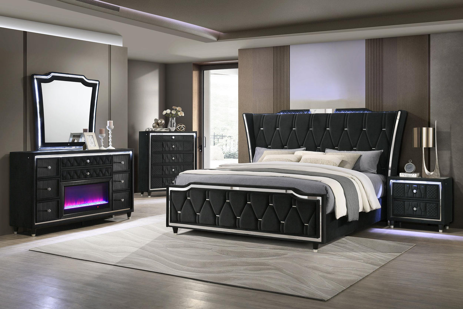 Lorient LED Dresser Mirror Black - 223164