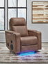Lorrenton Caramel Power Glider Recliner with Audio System - PC9022042A