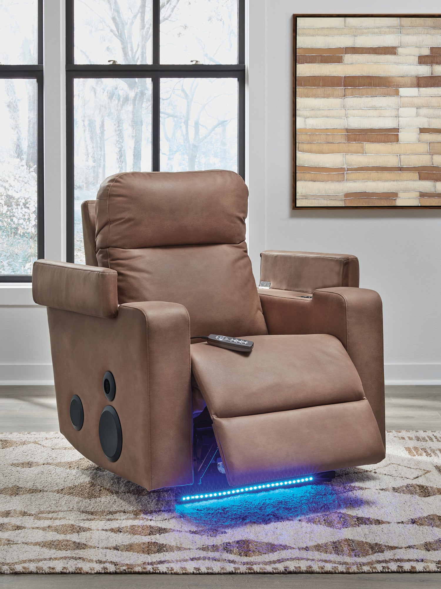 Lorrenton Caramel Power Glider Recliner with Audio System - PC9022042A