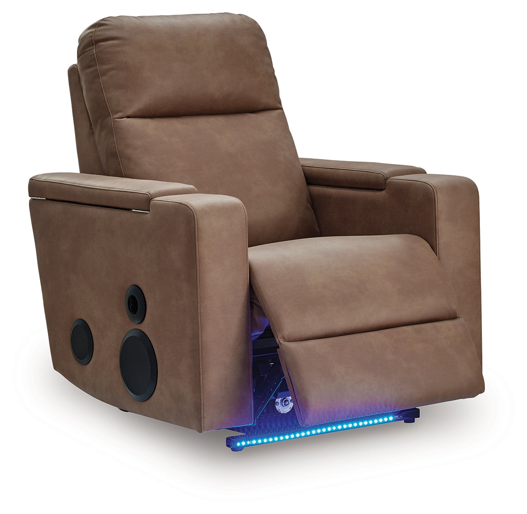 Lorrenton Caramel Power Glider Recliner with Audio System - PC9022042A