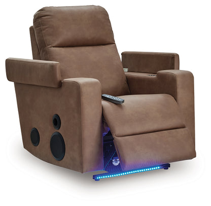 Lorrenton Caramel Power Glider Recliner with Audio System - PC9022042A