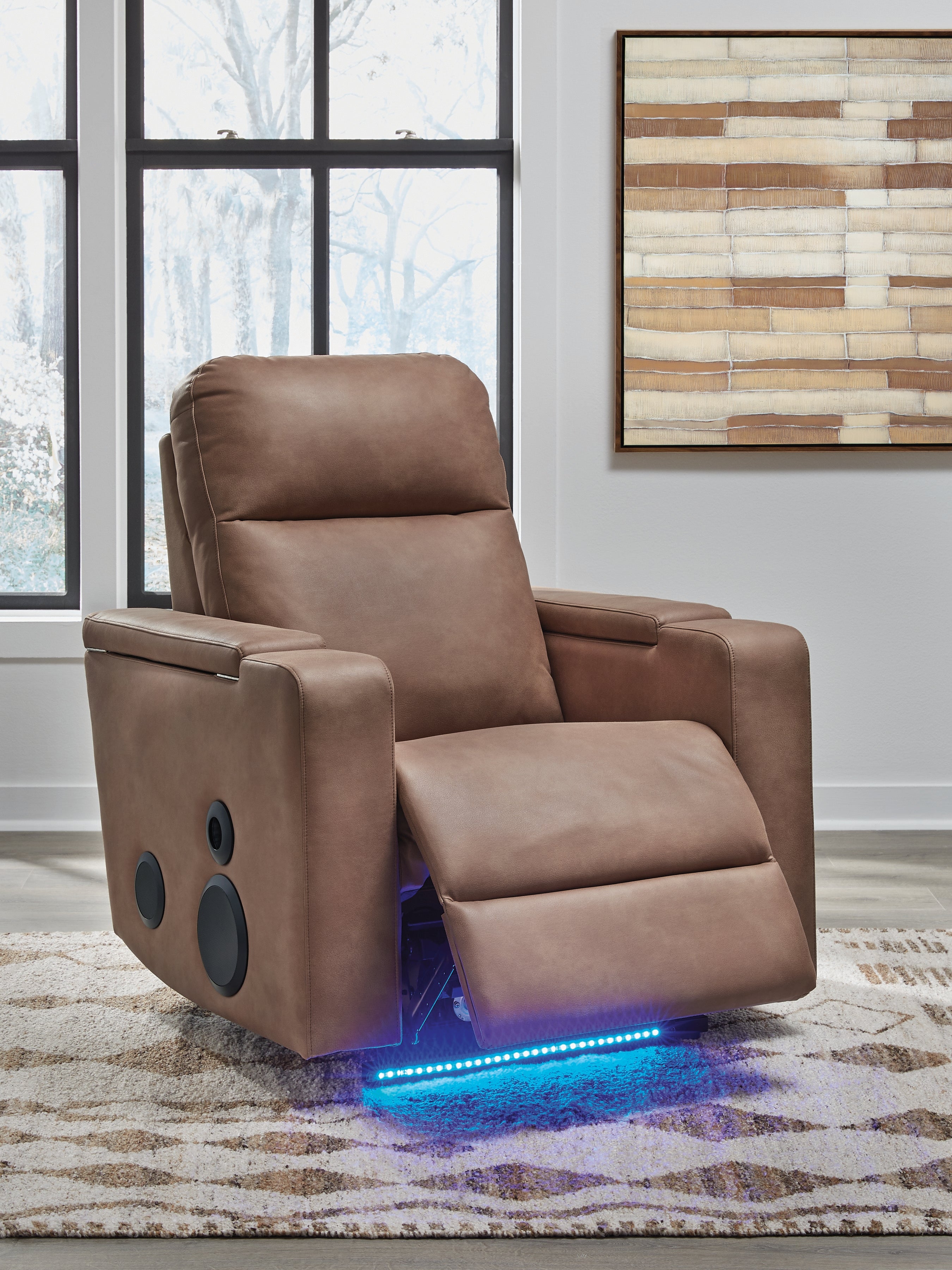 Lorrenton Caramel Power Glider Recliner with Audio System - PC9022042A