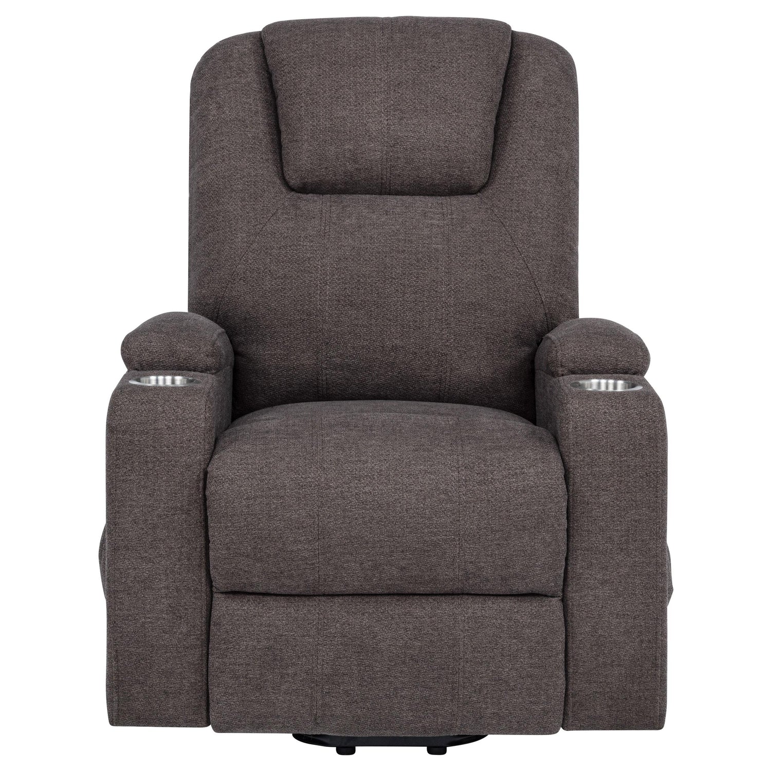 Louie Chenille Upholstered Power Lift Massage Chair Brown - 610463P