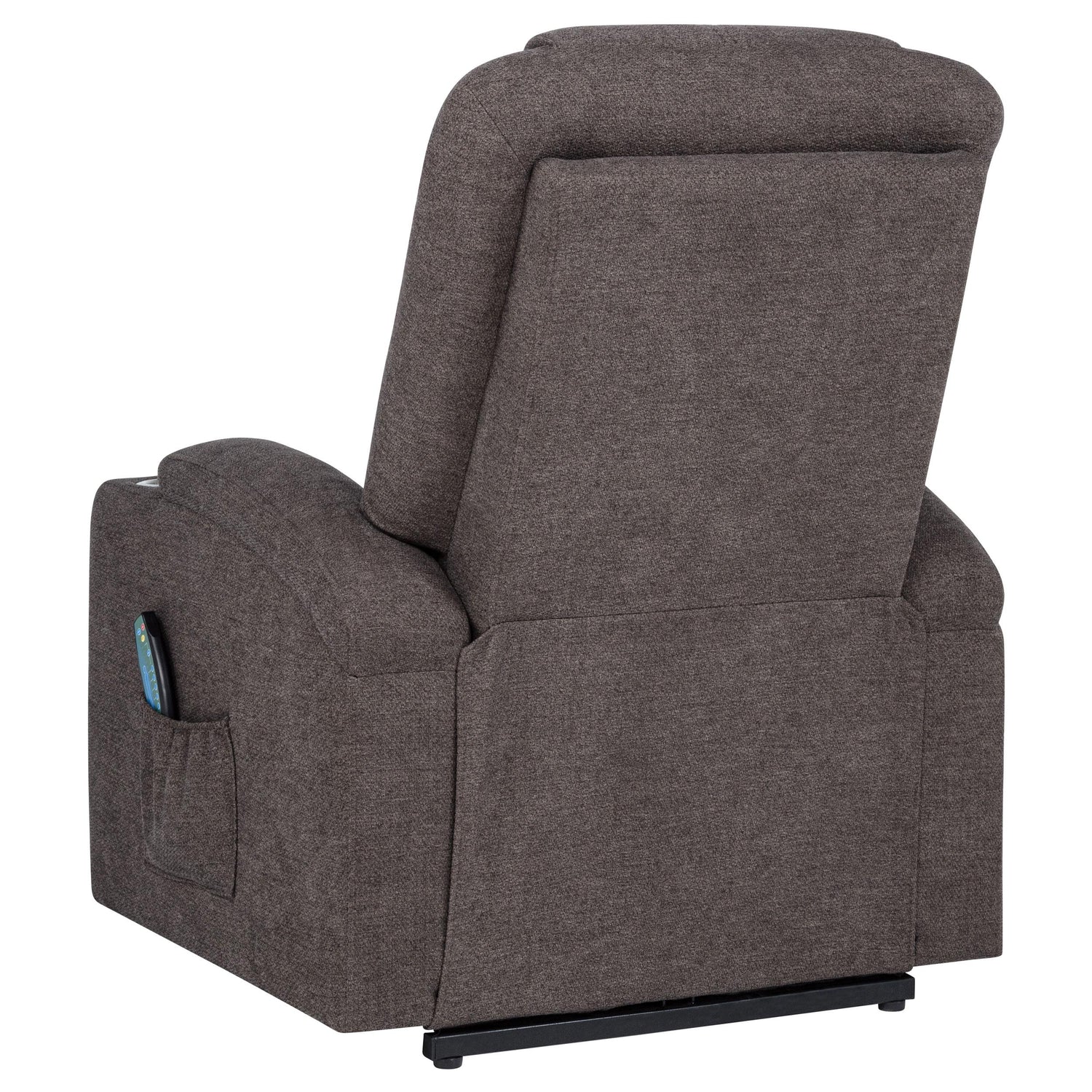 Louie Chenille Upholstered Power Lift Massage Chair Brown - 610463P