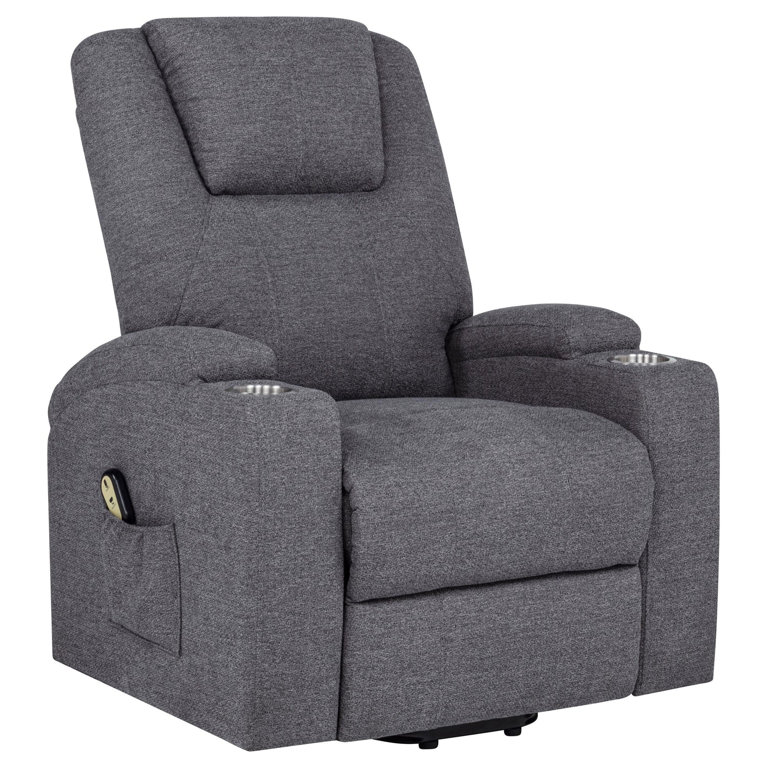 Louie Chenille Upholstered Power Lift Massage Chair Grey - 610453P