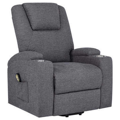 Louie Chenille Upholstered Power Lift Massage Chair Grey - 610453P