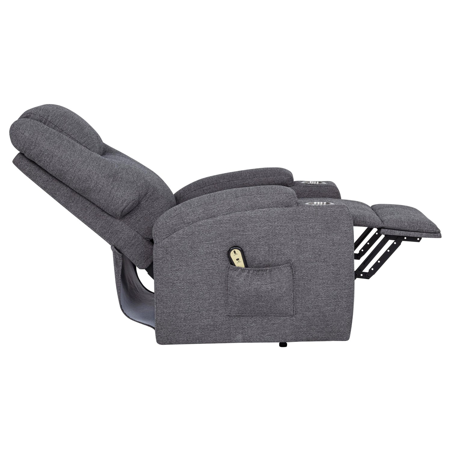 Louie Chenille Upholstered Power Lift Massage Chair Grey - 610453P