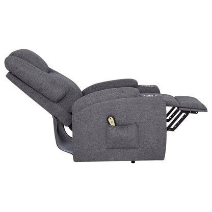 Louie Chenille Upholstered Power Lift Massage Chair Grey - 610453P