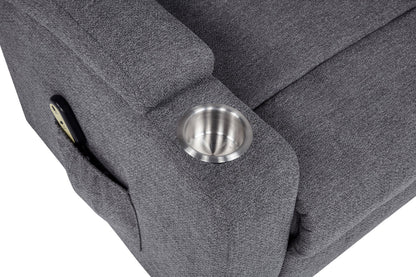 Louie Chenille Upholstered Power Lift Massage Chair Grey - 610453P