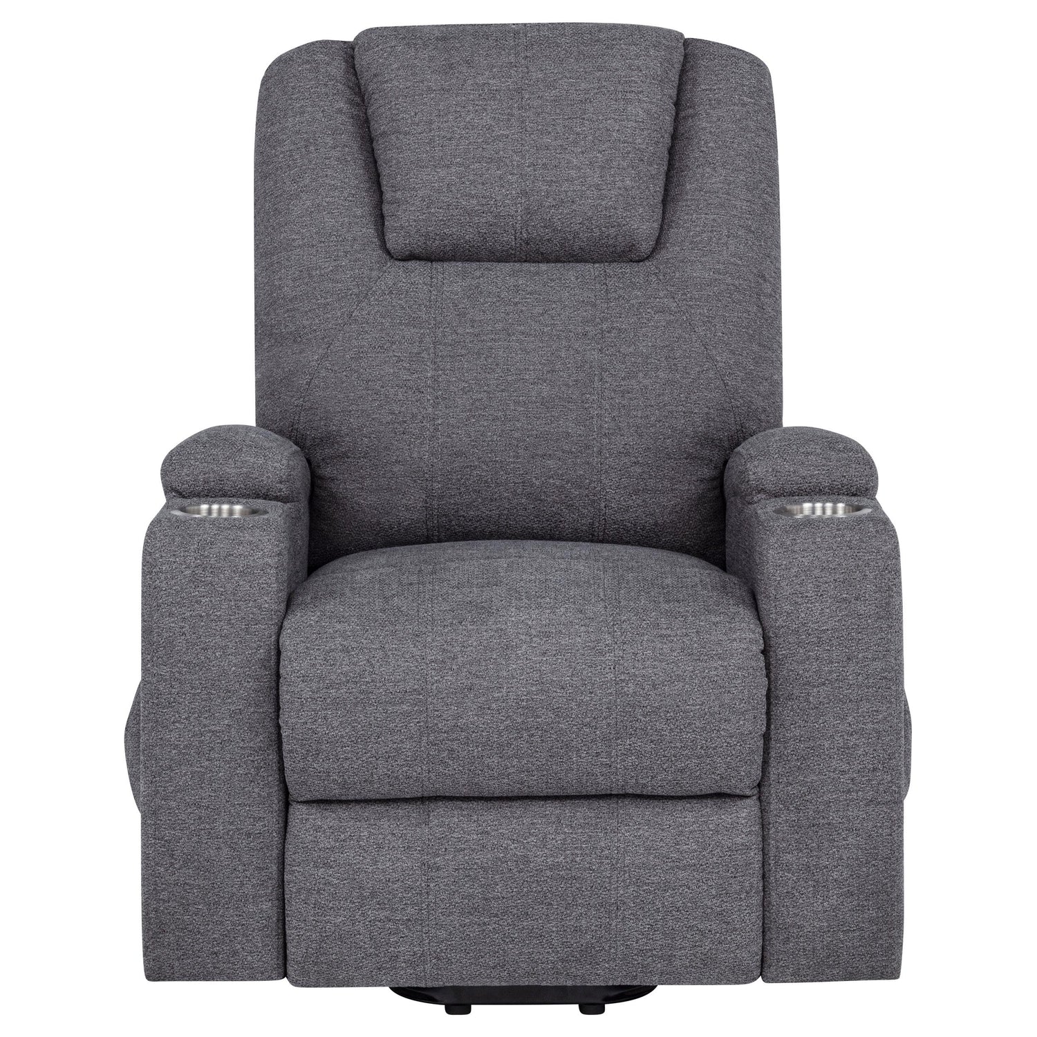 Louie Chenille Upholstered Power Lift Massage Chair Grey - 610453P