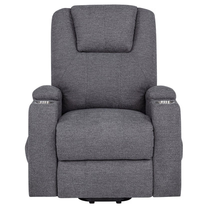 Louie Chenille Upholstered Power Lift Massage Chair Grey - 610453P