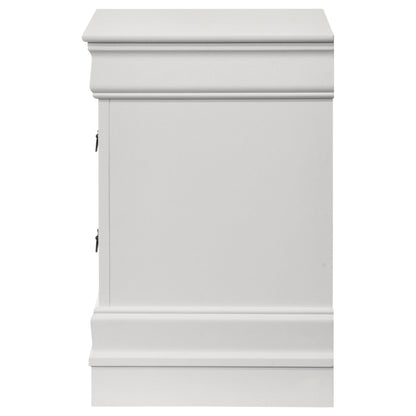 Louis Philippe 2-drawer Nightstand Bedside Table White - 202442