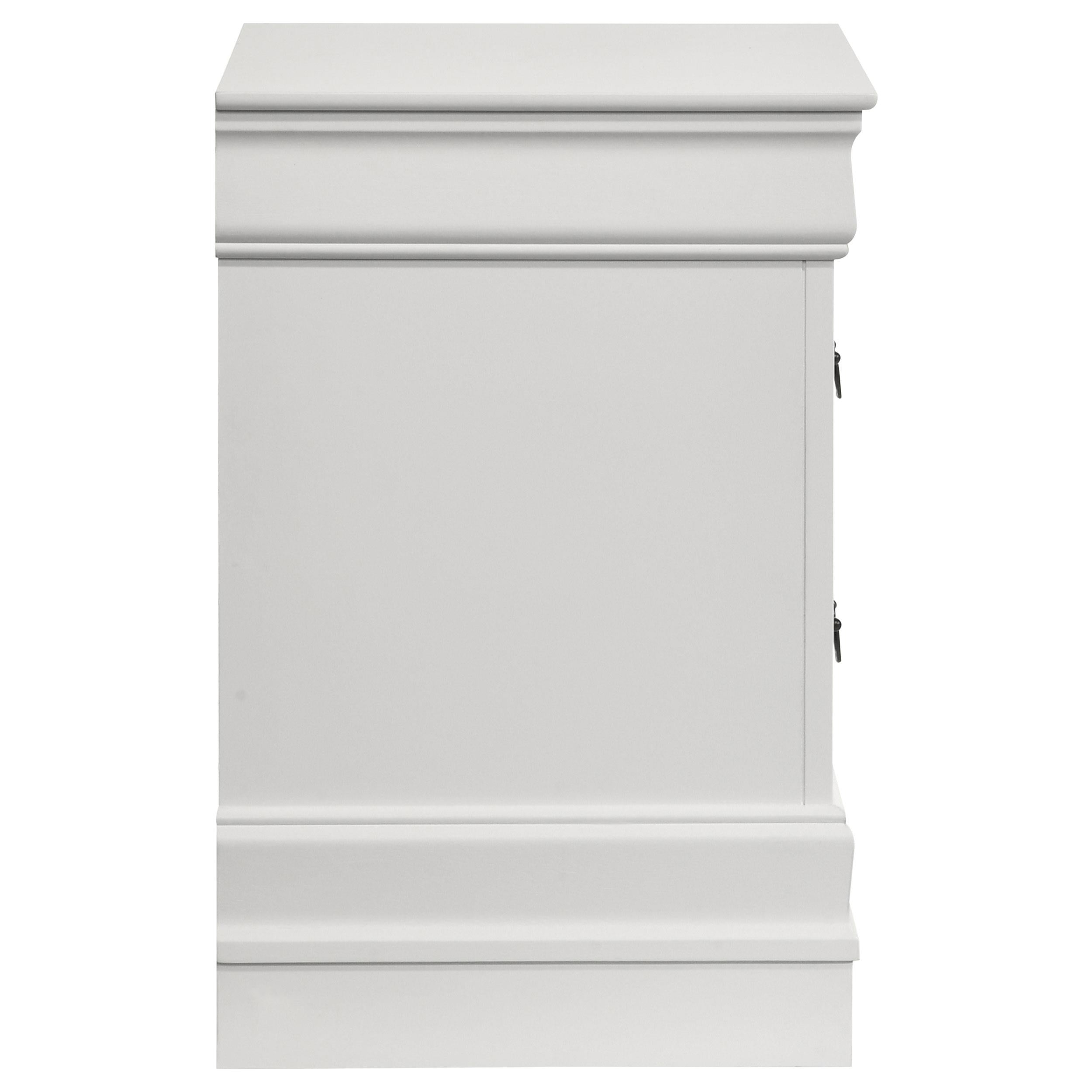 Louis Philippe 2-drawer Nightstand Bedside Table White - 202442