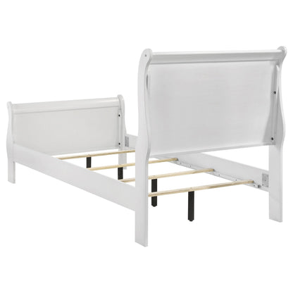 Louis Philippe 47-inch Twin Sleigh Panel Bed White - 202441T