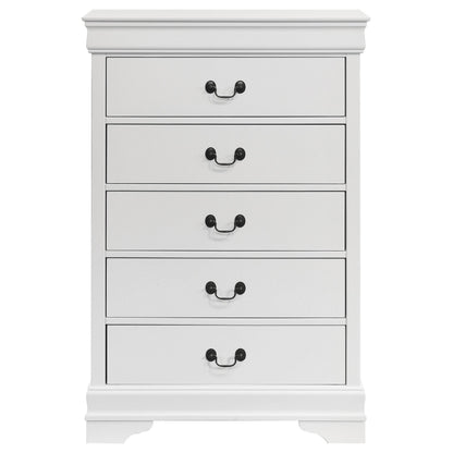 Louis Philippe 5-drawer Bedroom Chest White - 202445