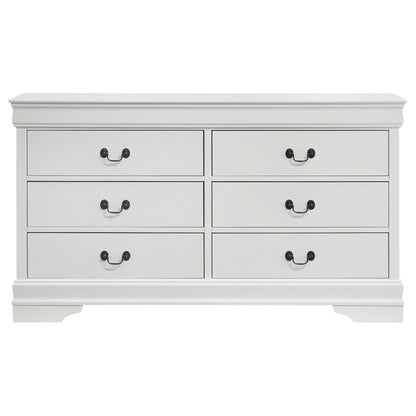 Louis Philippe 6-drawer Dresser White - 202443
